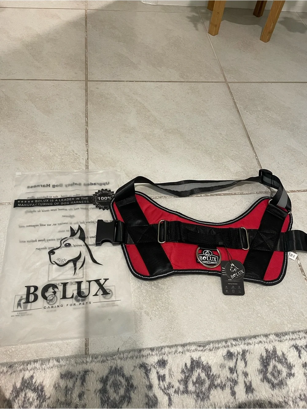 Bolux Red and Black Dog Harness